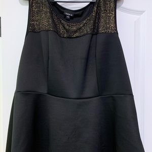 Torrid size 3 gold and black peplum top